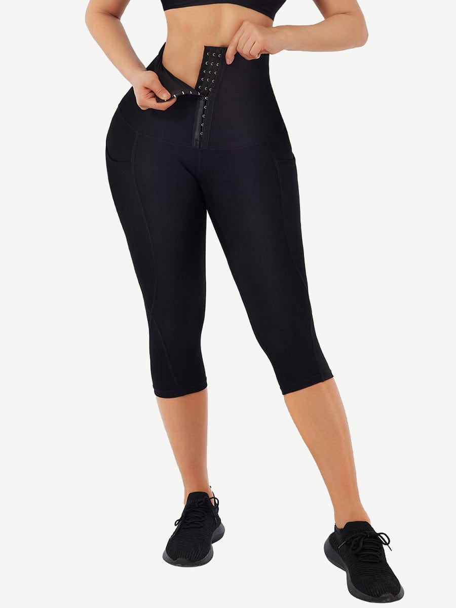 Wholesale Mid-Rise Waist With Double-Layer Fabric Cropped Trousers With Pockets