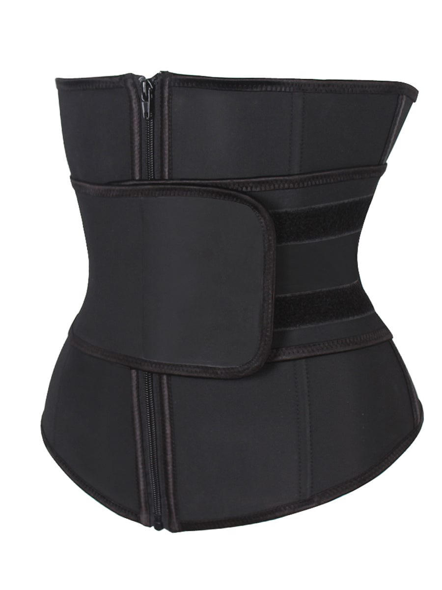 Wholesale Necessary Black Waist Trainer Adjustable Sticker Zip Slimming Belly