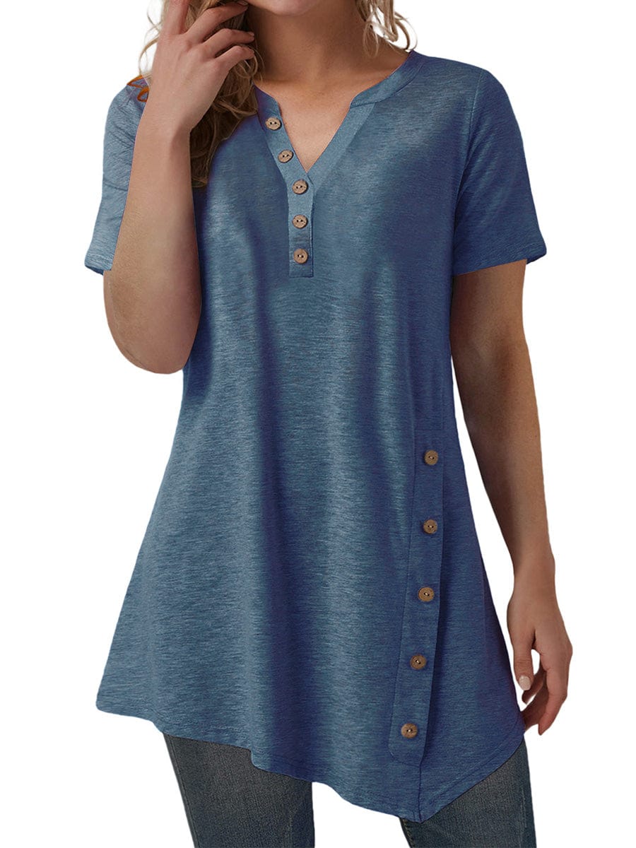 Wholesale Buttoned V-neck top