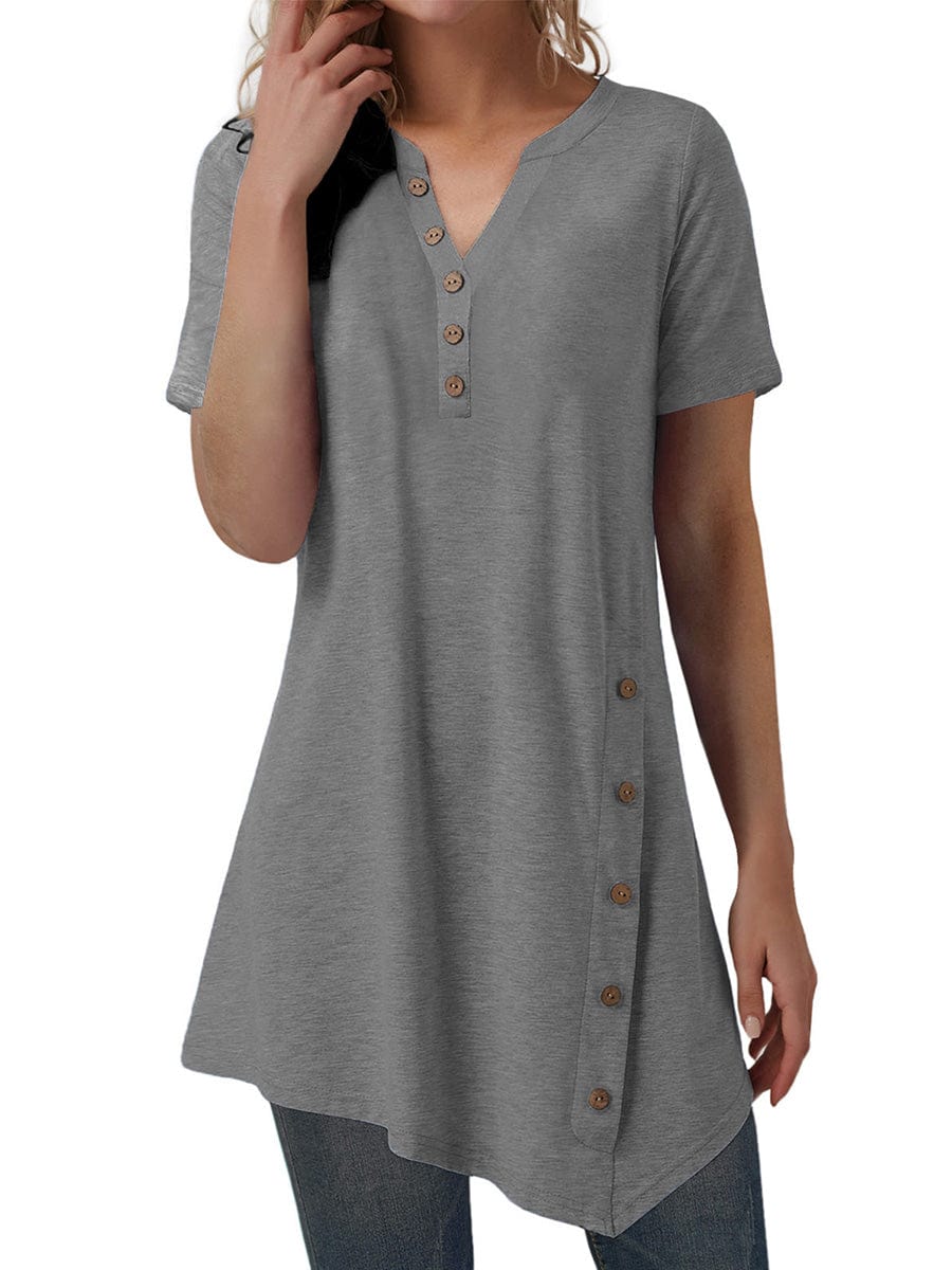 Wholesale Buttoned V-neck top