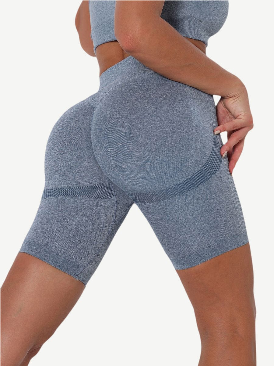 Wholesale High Waist Solid Color Yoga Shorts Contouring Sensation