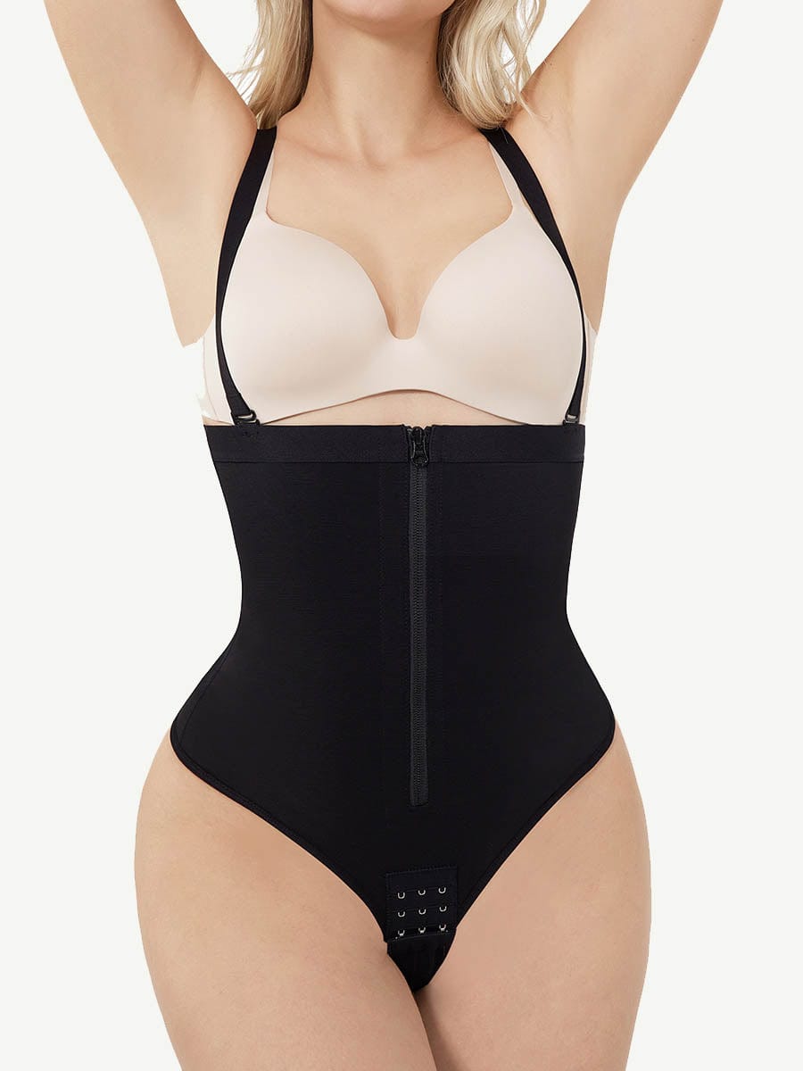 Open Bust Zipper Hook Crotch Shapewear