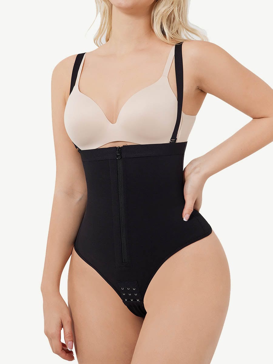 Open Bust Zipper Hook Crotch Shapewear