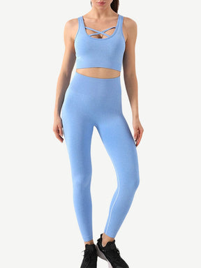 Wholesale Seamless Knitting Yoga Suits Front Corss Design