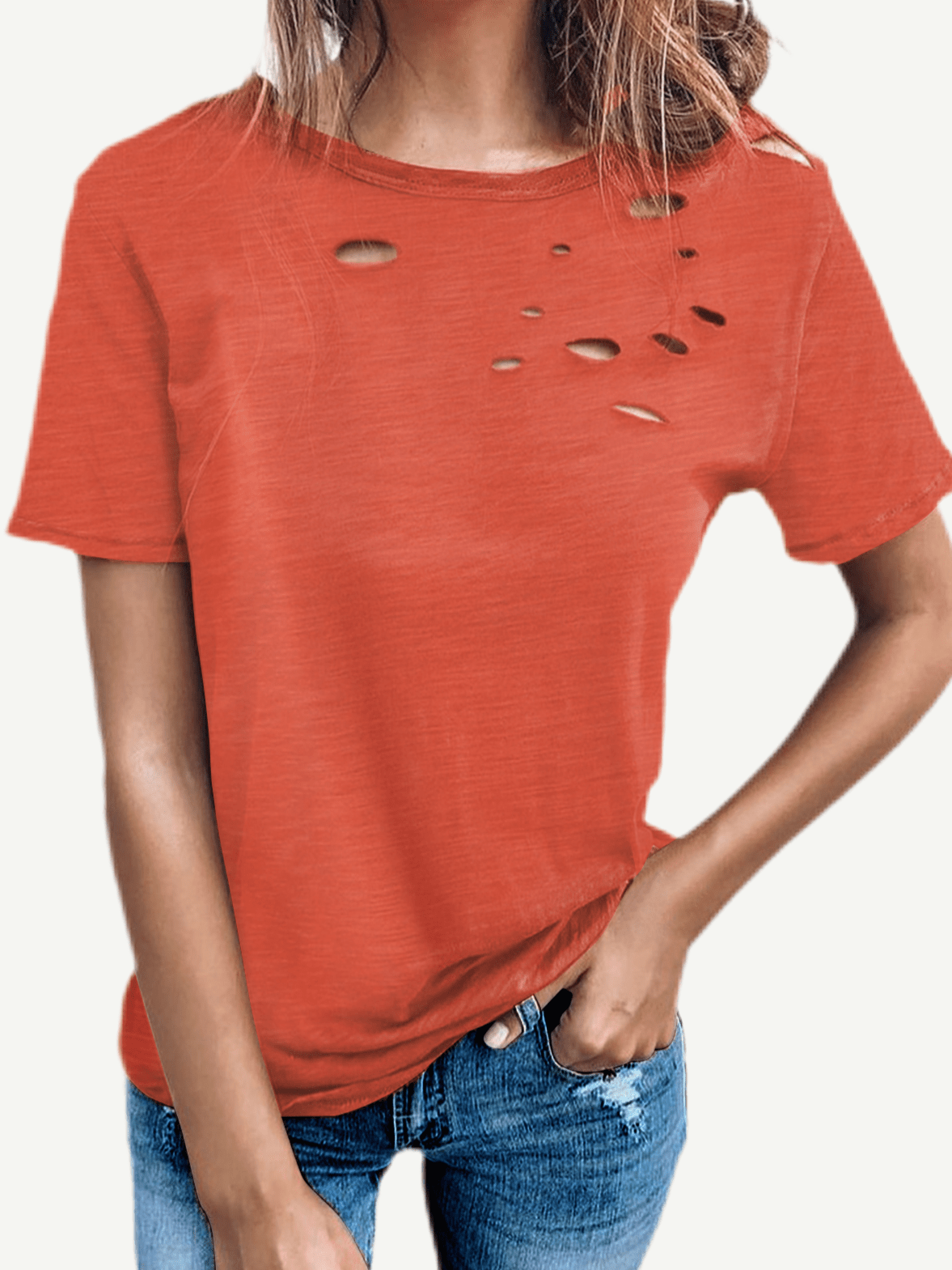 Wholesale Burnt Flower Ripped Top