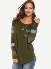 Wholesale Casual Loose Color Block Striped Long Sleeve Shirt