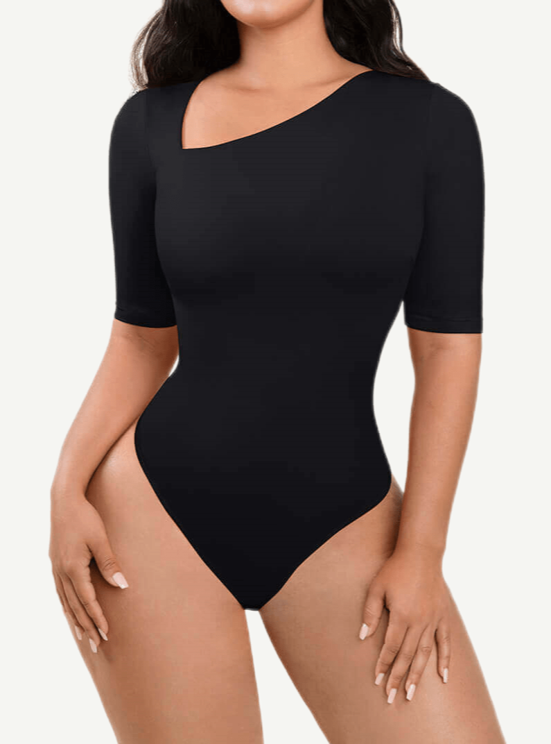 Wholesale Tank Top Tight Thong Bodysuit With A Slant Cut Collar And Ha