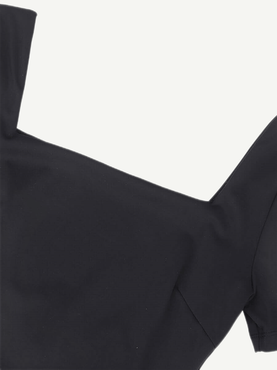 Wholesale Square-Neck Short-Sleeve Tummy Control Bodysuit