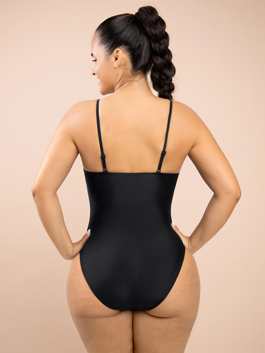 Wholesale Deep Neck V Sexy Strap Shape One Piece Body Sculpting Swimsuit