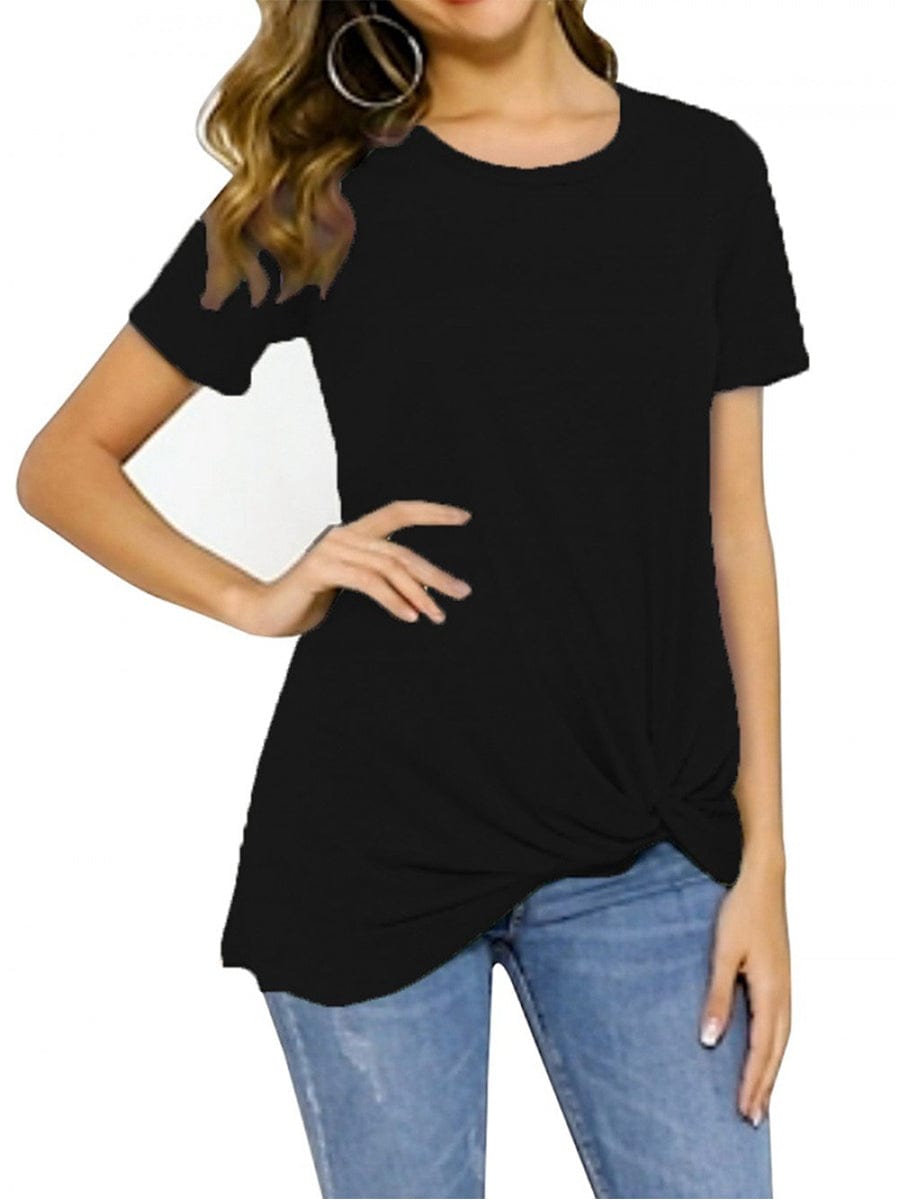 Wholesale T-Shirt Hip Length Irregualr Hem For Lounging