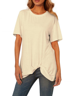 Wholesale T-Shirt Hip Length Irregualr Hem For Lounging