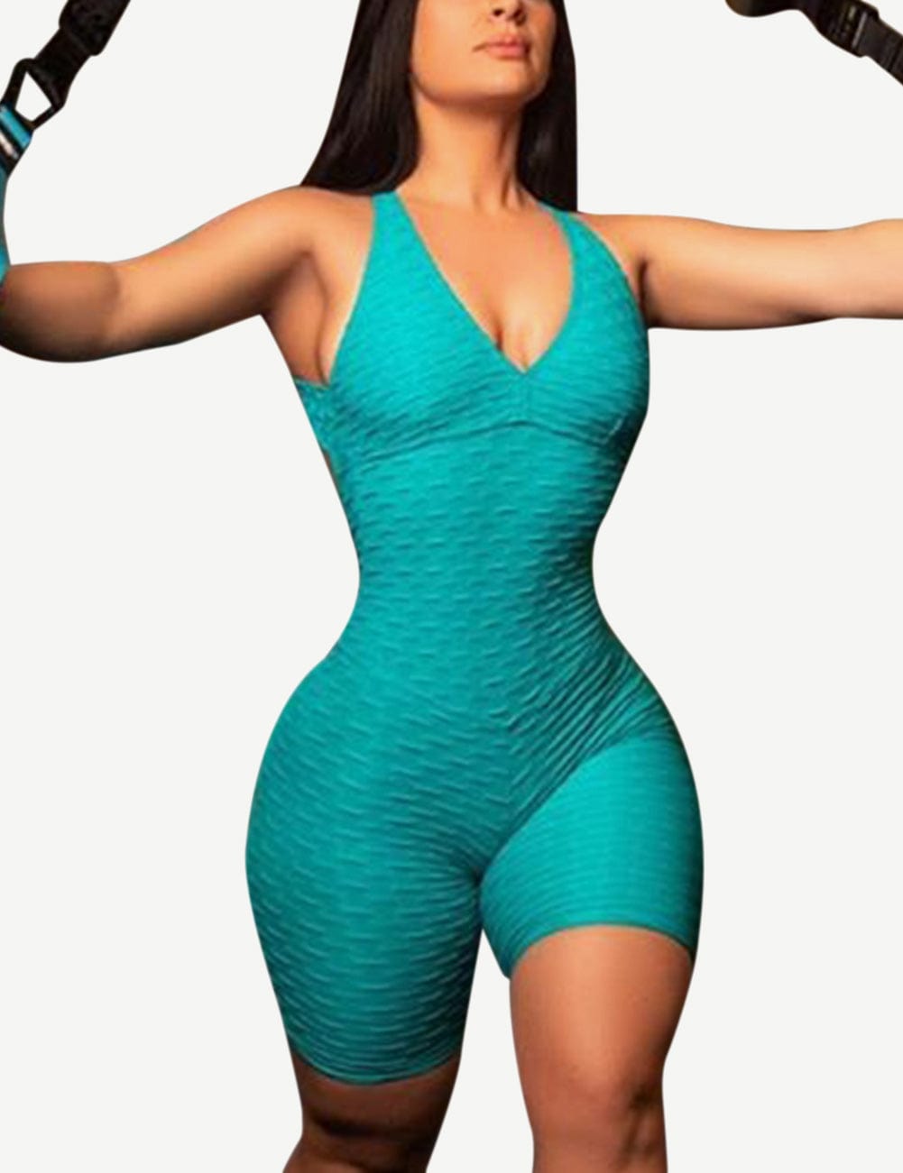 Wholesale Green Short Sports Tight Jumpsuit Backless Classic