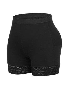 Wholesale Black Large Size Butt Lifter Tummy Control  Lifting Panty Lace Hem