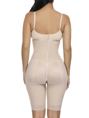 Sleek Smoothers Nude Zipper Underbust Queen Size Bodysuit Hooks Meticulous Design