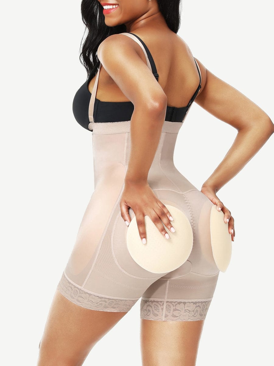 Wholesale Butt Lifter High Waist Lace Removable Pads Firm Compression