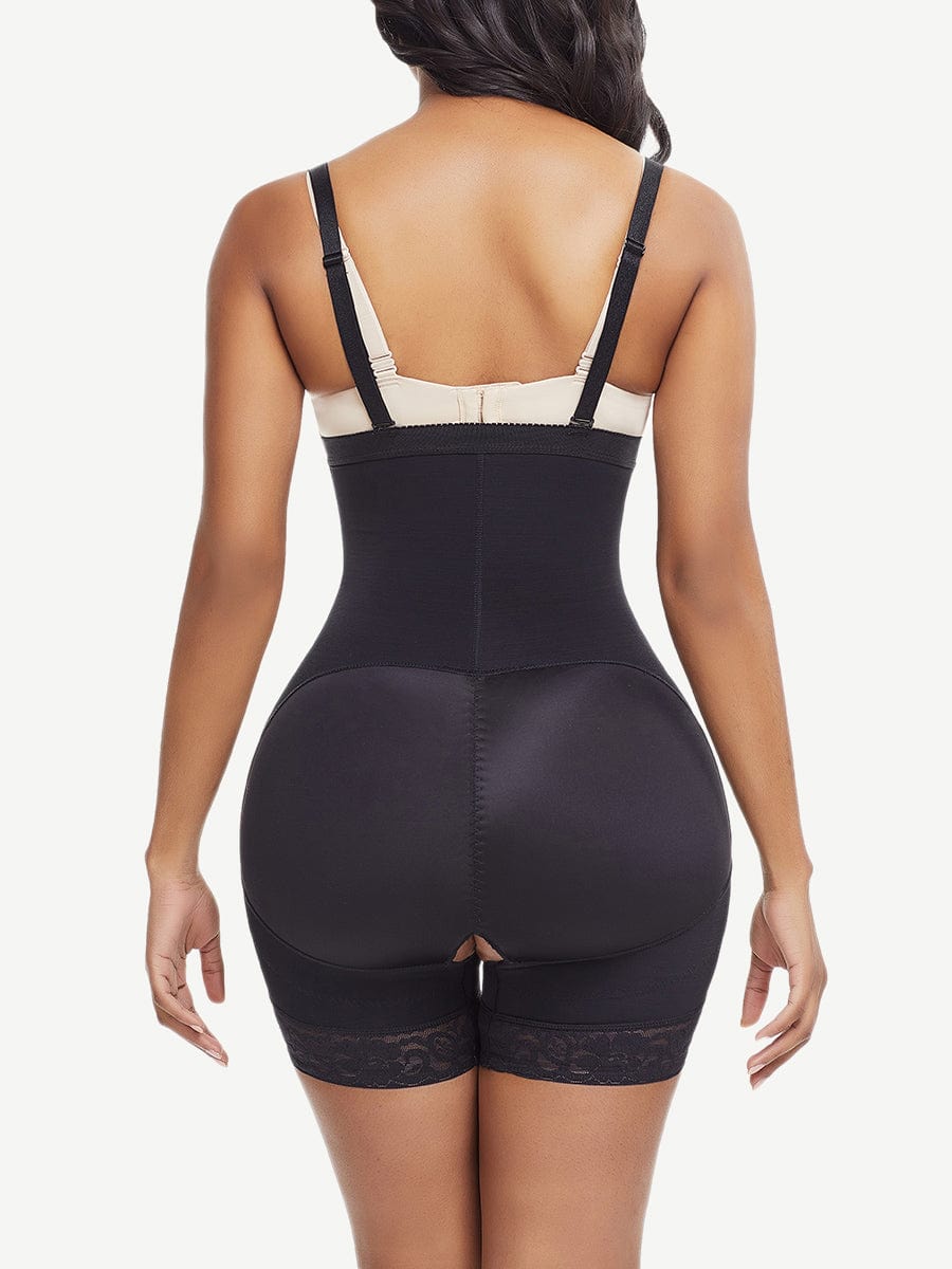 Removable Shoulder Straps Sexy Crotchless Body Shaper Zipper