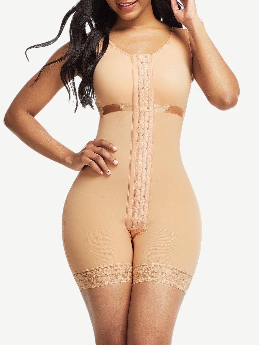 Women's Firm Tummy Compression Bodysuit Detachable Straps Underbust Open  Crotch Full Body Slimming Body Shaper Plus Size Nude 6XL