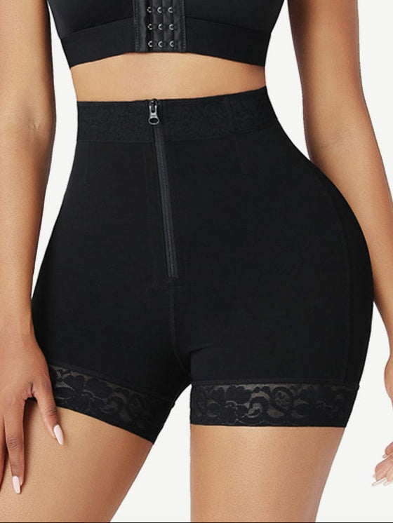 Wholesale Front Zipper Butt Lifter Shorts High Waist Curve-Creating