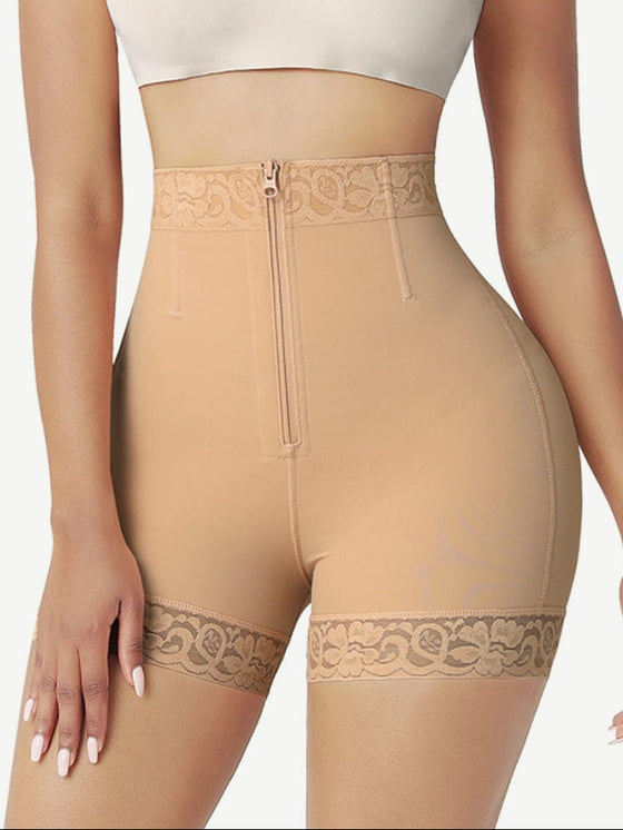 Wholesale Front Zipper Butt Lifter Shorts High Waist Curve-Creating