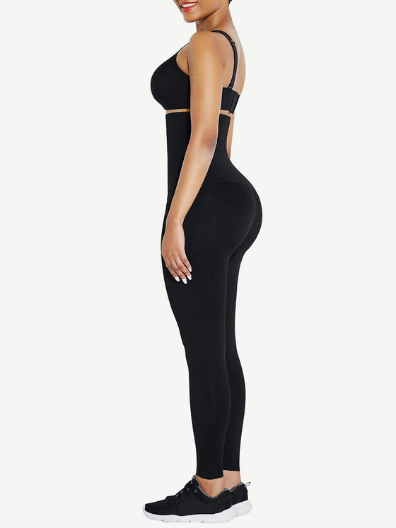 Wholesale Black Waist Trainer 2-In-1 Leggings With Zipping Hourglass Figure