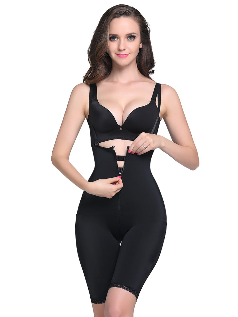 Wholesale Curve Smoothing Front Zipper Latex Firm Control Body Shaper