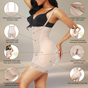 Wholesale Butt Lifter High Waist Lace Removable Pads Firm Compression
