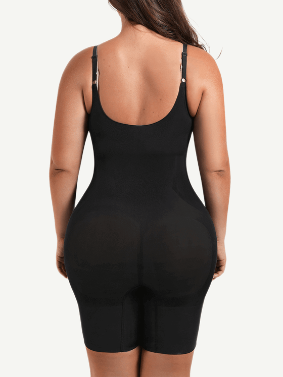 Wholesale Seamless Open-Bust Abdomen Flattening Mid-Thigh Bodysuit