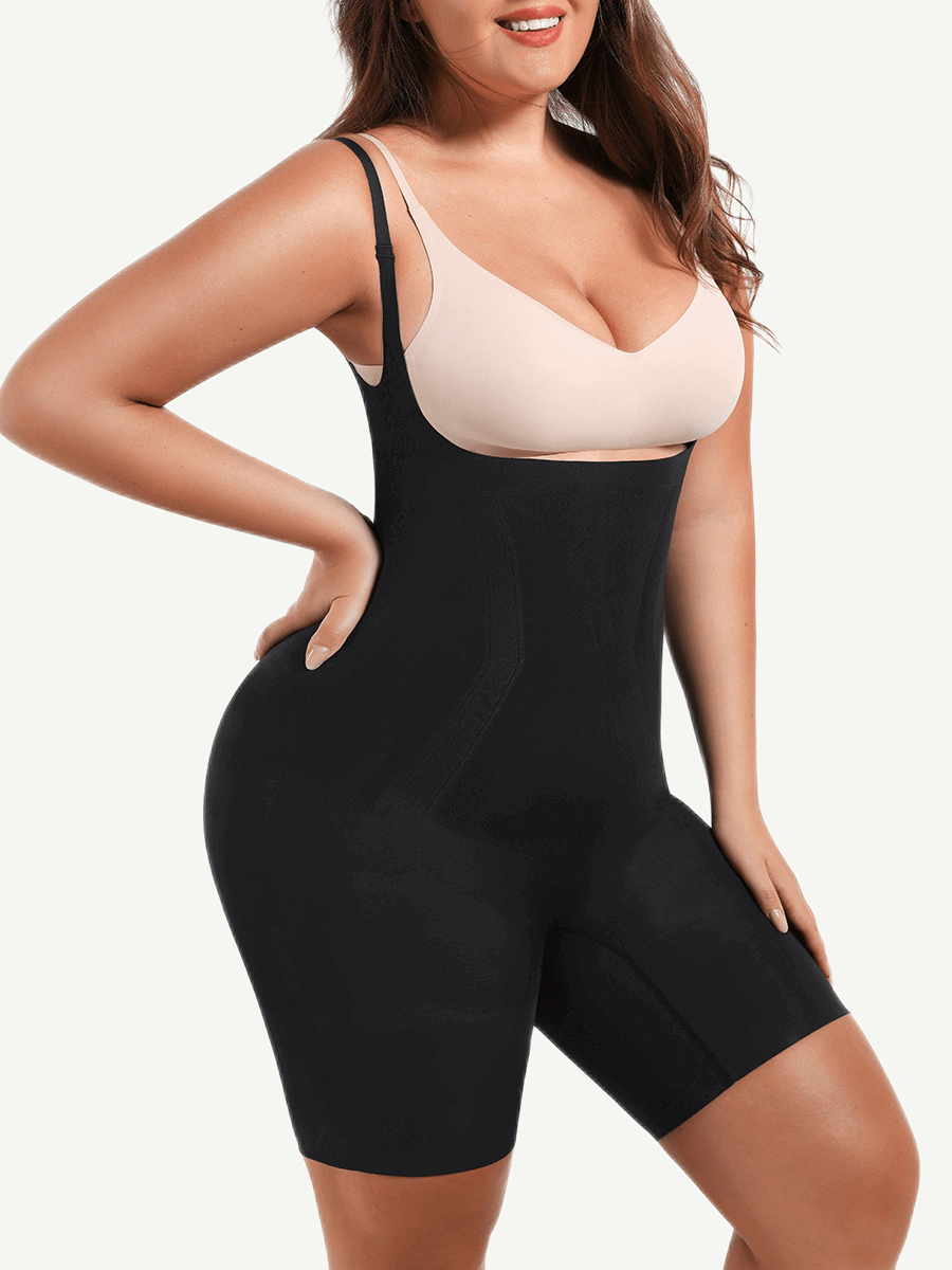 Wholesale Seamless Open-Bust Mid-Thigh Bodysuit