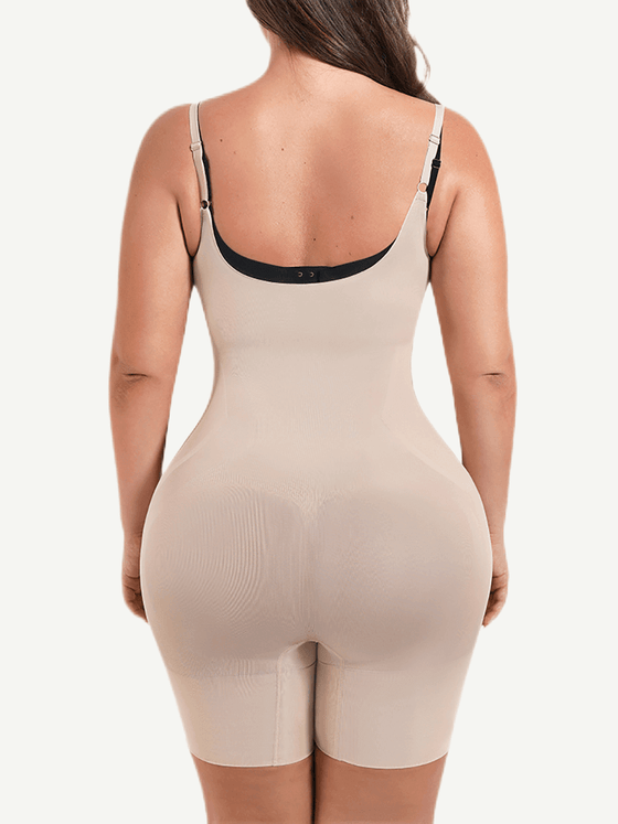 Wholesale Seamless Open-Bust Abdomen Flattening Mid-Thigh Bodysuit