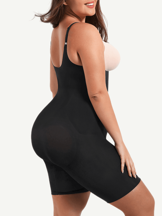 Wholesale Seamless Open-Bust Abdomen Flattening Mid-Thigh Bodysuit
