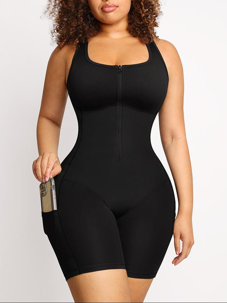 Wholesale Stretch Athletic Sauna Bodyshaper With Pockets