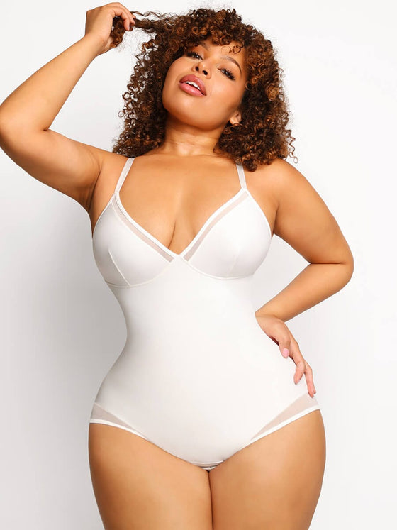 Wholesale Sexy Deep V-Neck Mesh Bodysuit