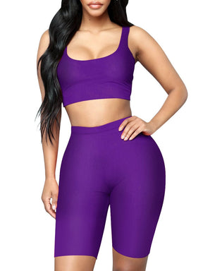 Wholesale Stretched Black Scoop Neck Sports Suit High-Waist Running