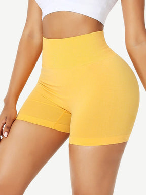 Wholesale Sleek High Waist Gym Shorts Solid Color Women's Clothes
