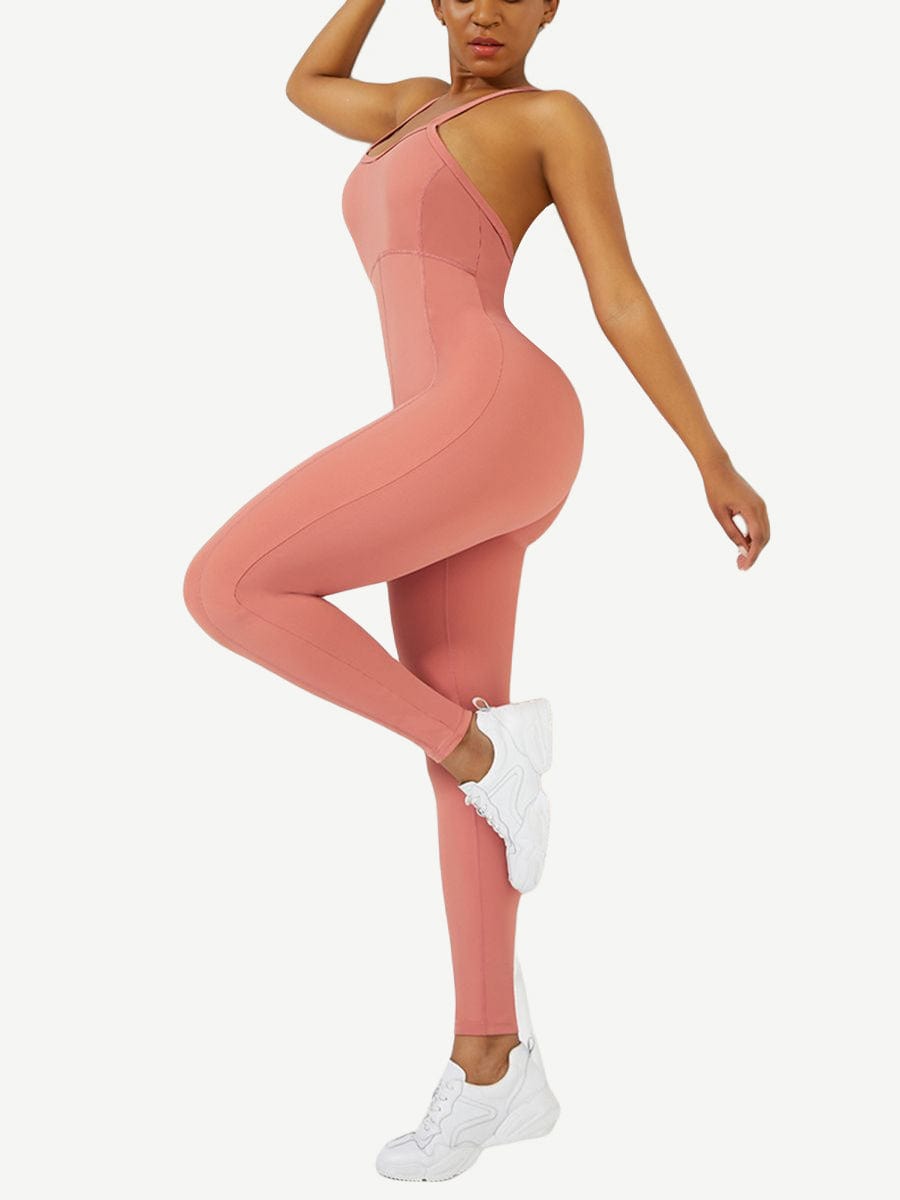 Wholesale Strappy Back Removable Pads Yoga Bodysuit For Women