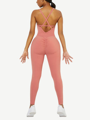 Wholesale Strappy Back Removable Pads Yoga Bodysuit For Women