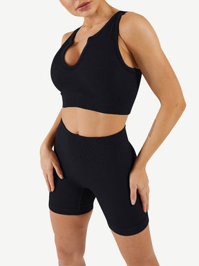 Wholesale Seamless Yogawear Suit Low Neckline Sleeveless Workout Clothes