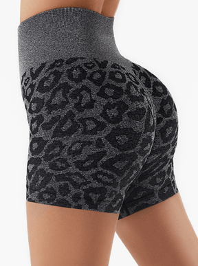 Wholesale Seamless Leopard Print Slim Yoga Shorts