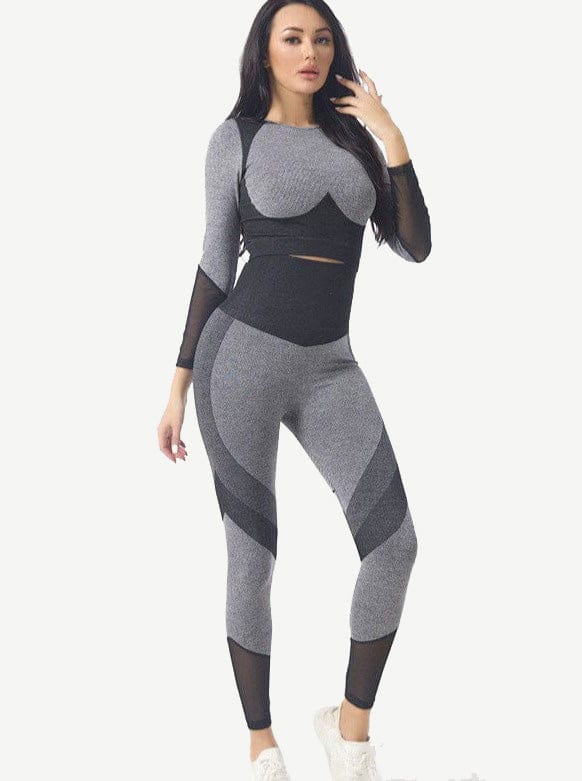 Wholesale New autumn and winter women's mesh gauze yoga clothes