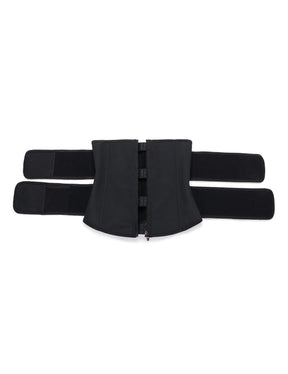 Wholesale Black Plus Size Latex Double Belt Waist Trainer 7 Steel Bones Compression