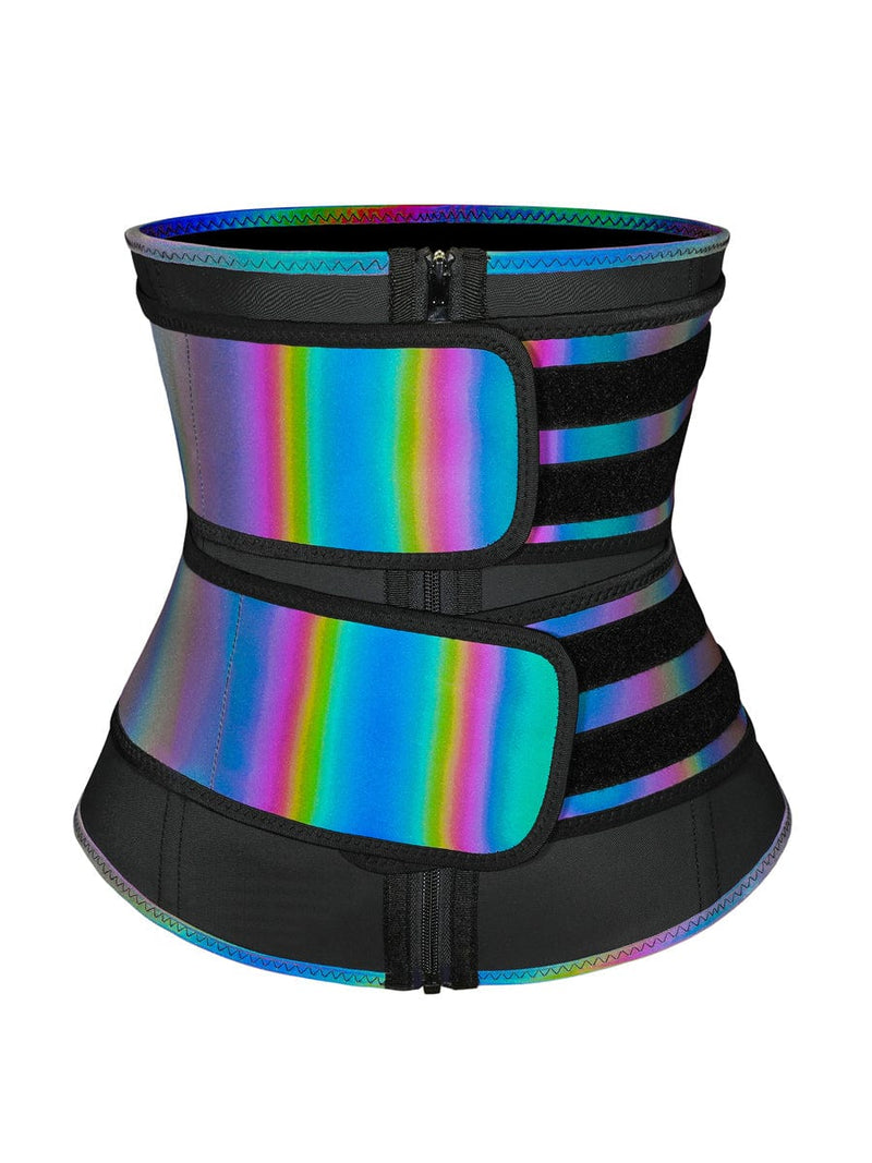 Wholesale Relective Latex Waist Trainer Zipper Double Belts 7 Steel Bo