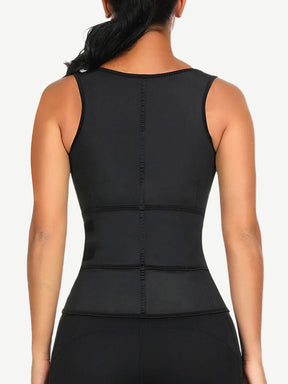 Wholesale Fashionable Black 9 Steel Bones Latex Vest Shaper Plus Size Instant Slimmer
