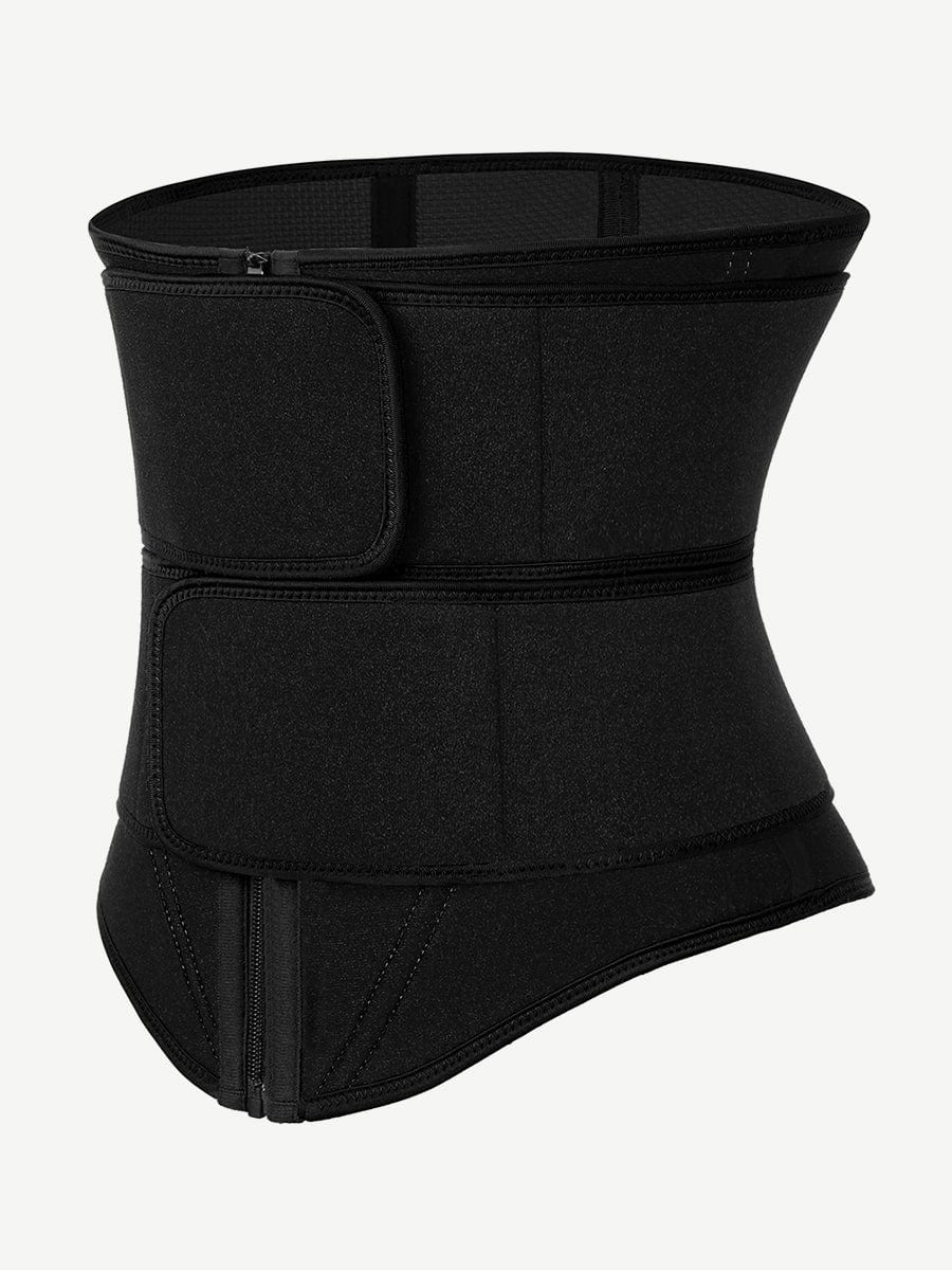 Wholesale Post Surgery Black Neoprene Double Belts Waist Trainer Slimming Belly