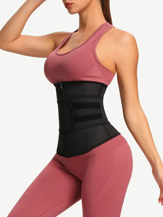 Wholesale 7 Steel Bones YKK Zipper Latex Waist Trainer with Adjustable Belt