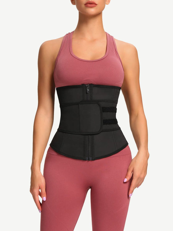 Wholesale 7 Steel Bones YKK Zipper Latex Waist Trainer with Adjustable Belt
