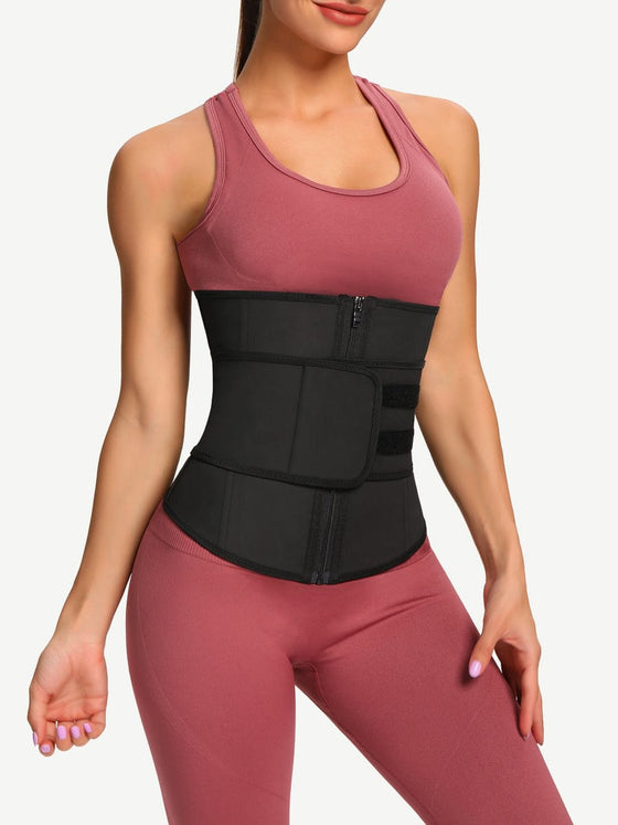 Wholesale 7 Steel Bones YKK Zipper Latex Waist Trainer with Adjustable Belt