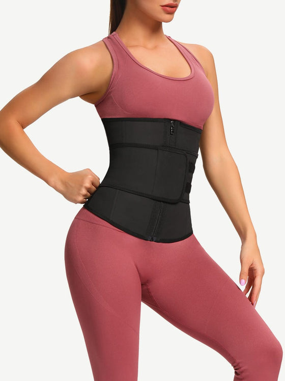 Wholesale 7 Steel Bones YKK Zipper Latex Waist Trainer with Adjustable Belt
