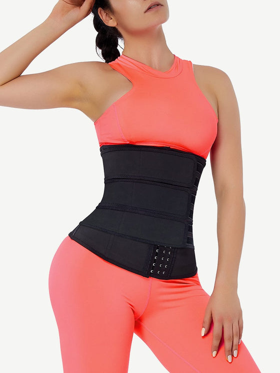Wholesale Graceful Black Hooks Latex Three-Belt Waist Trainer Anti-Slip