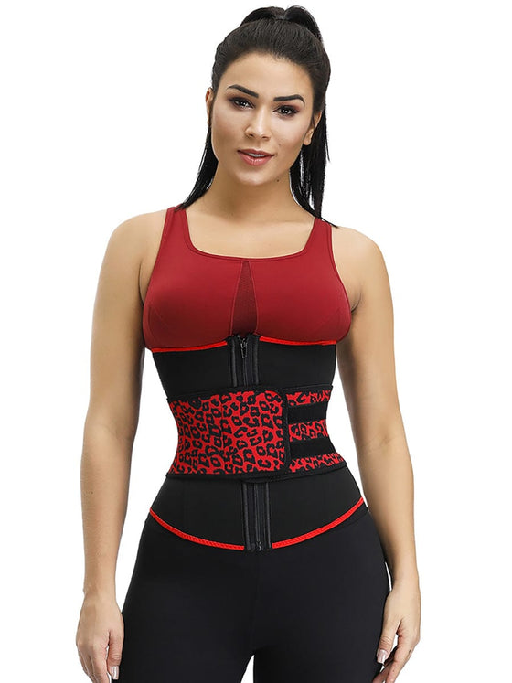 Wholesale Slimming Essentials Leopard Print Design 7 Steel Bone Neoprene Waist Cincher Fitting Waist Trainer