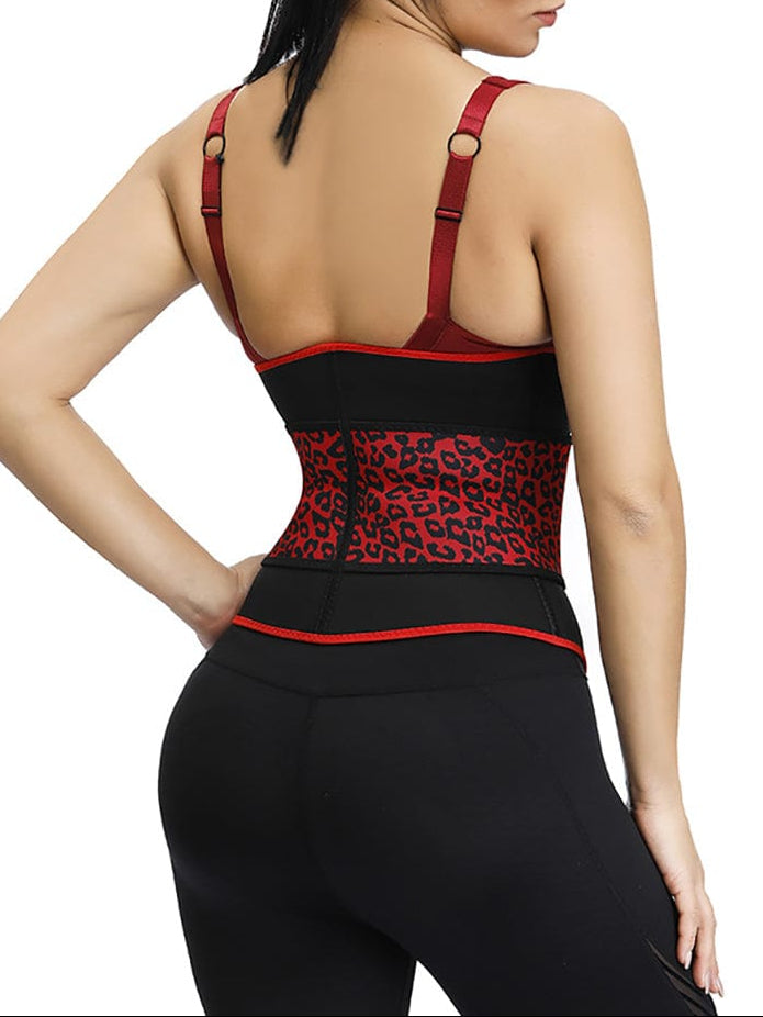 Wholesale Slimming Essentials Leopard Print Design 7 Steel Bone Neoprene Waist Cincher Fitting Waist Trainer